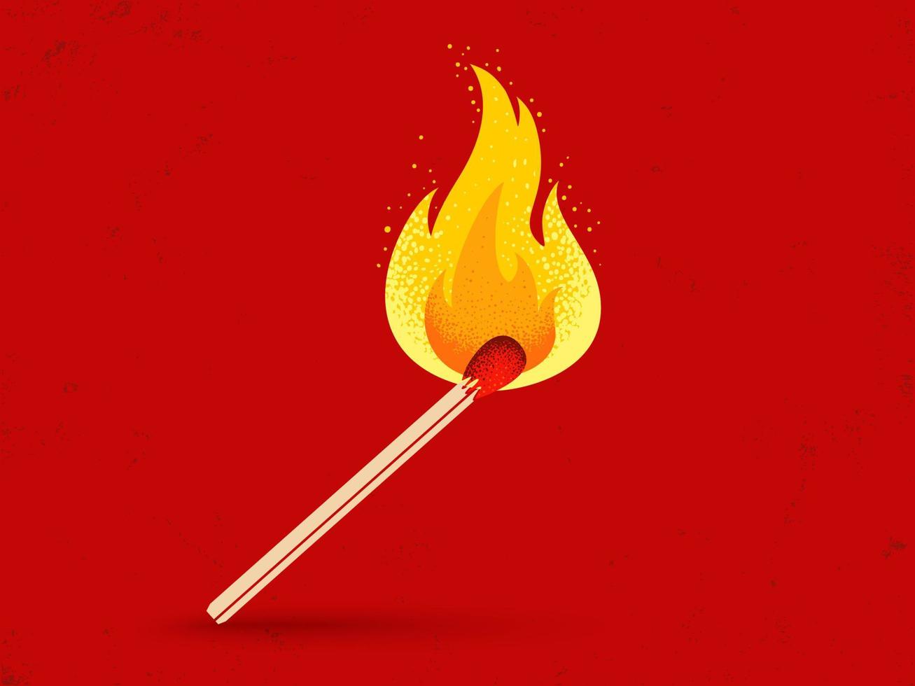 Vintage-Ikone des Streichholzes mit Flamme vektor