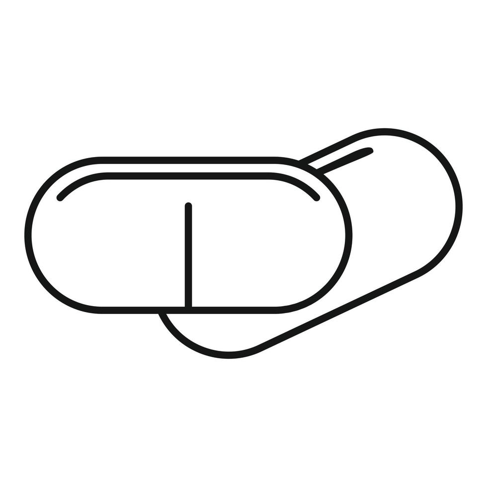 Symbol für Antibiotika-Kapsel, Umrissstil vektor