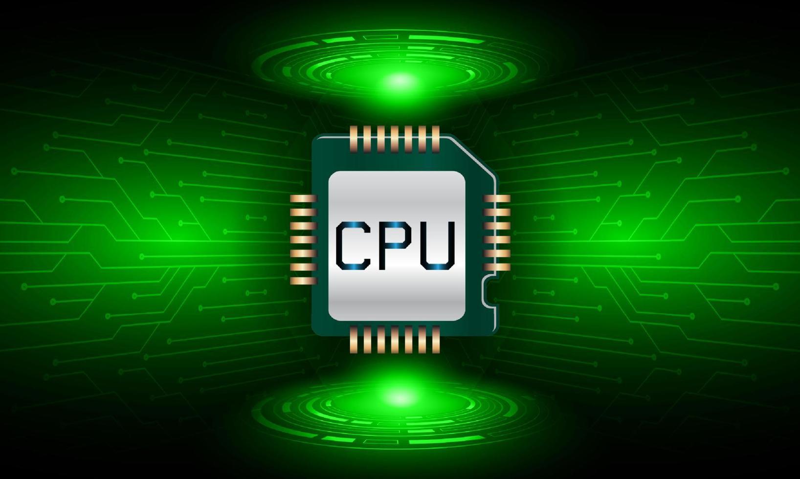 moderner holografischer cpu-chip auf technologiehintergrund vektor