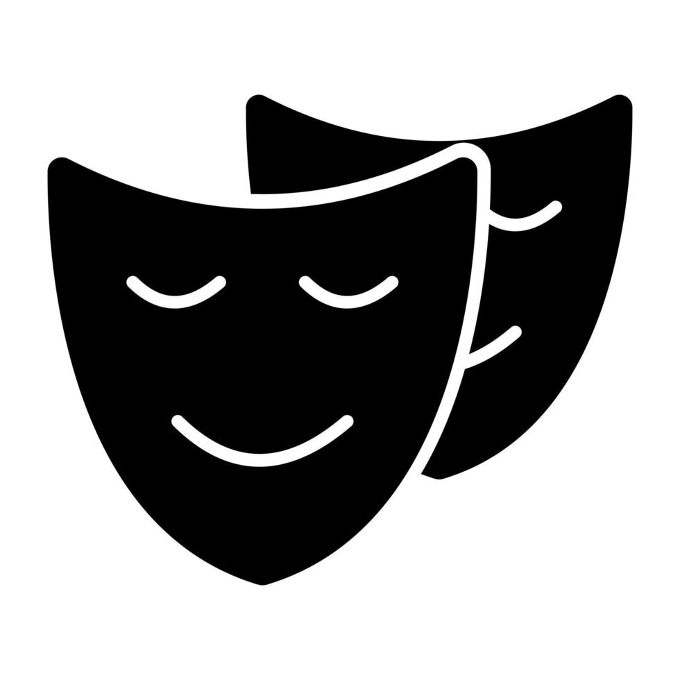Fröhliche Gesichtsmaske, Symbol für Theatermasken vektor