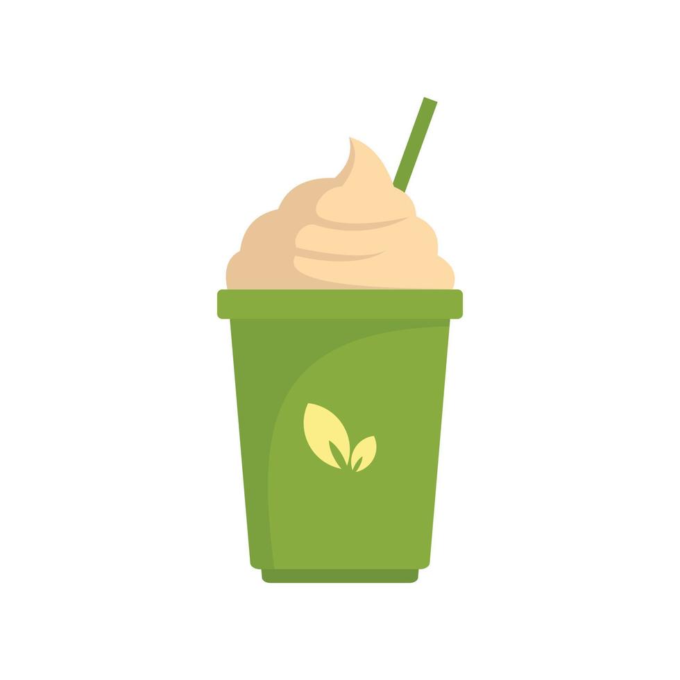 Matcha-Eis-Symbol, flacher Stil vektor