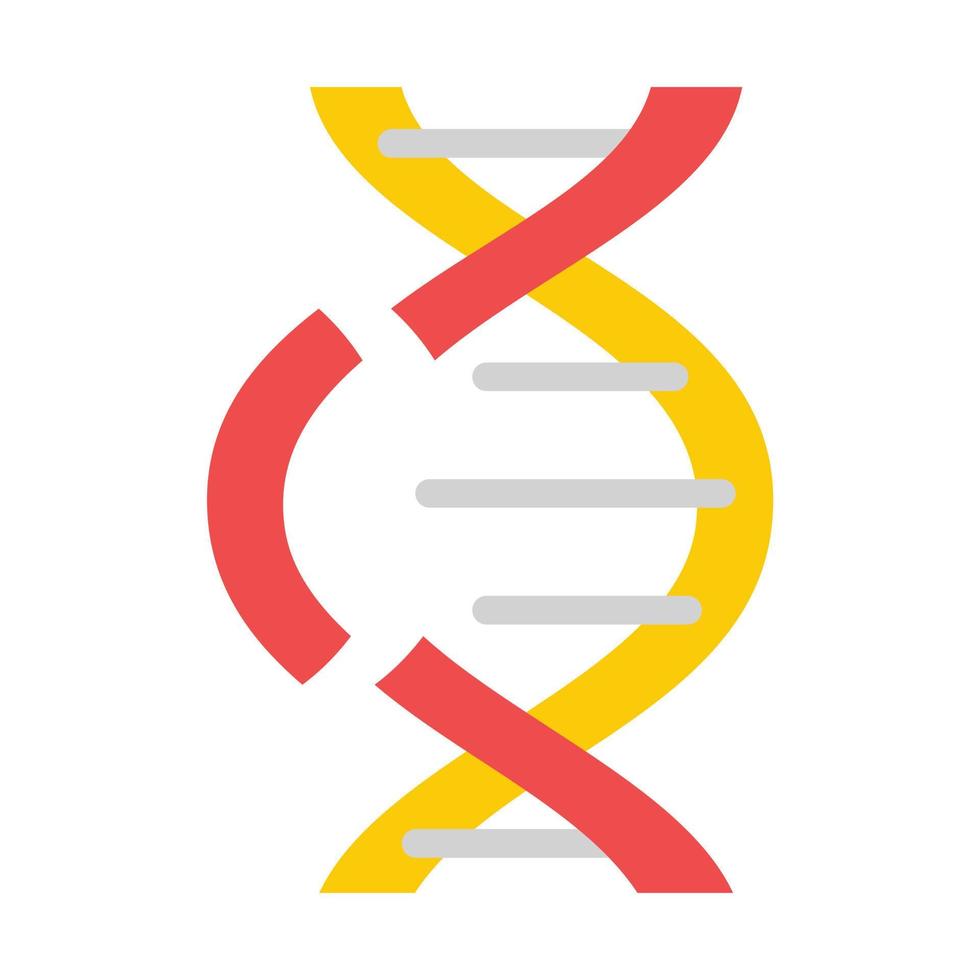 icke-heltal dna ikon, platt stil vektor