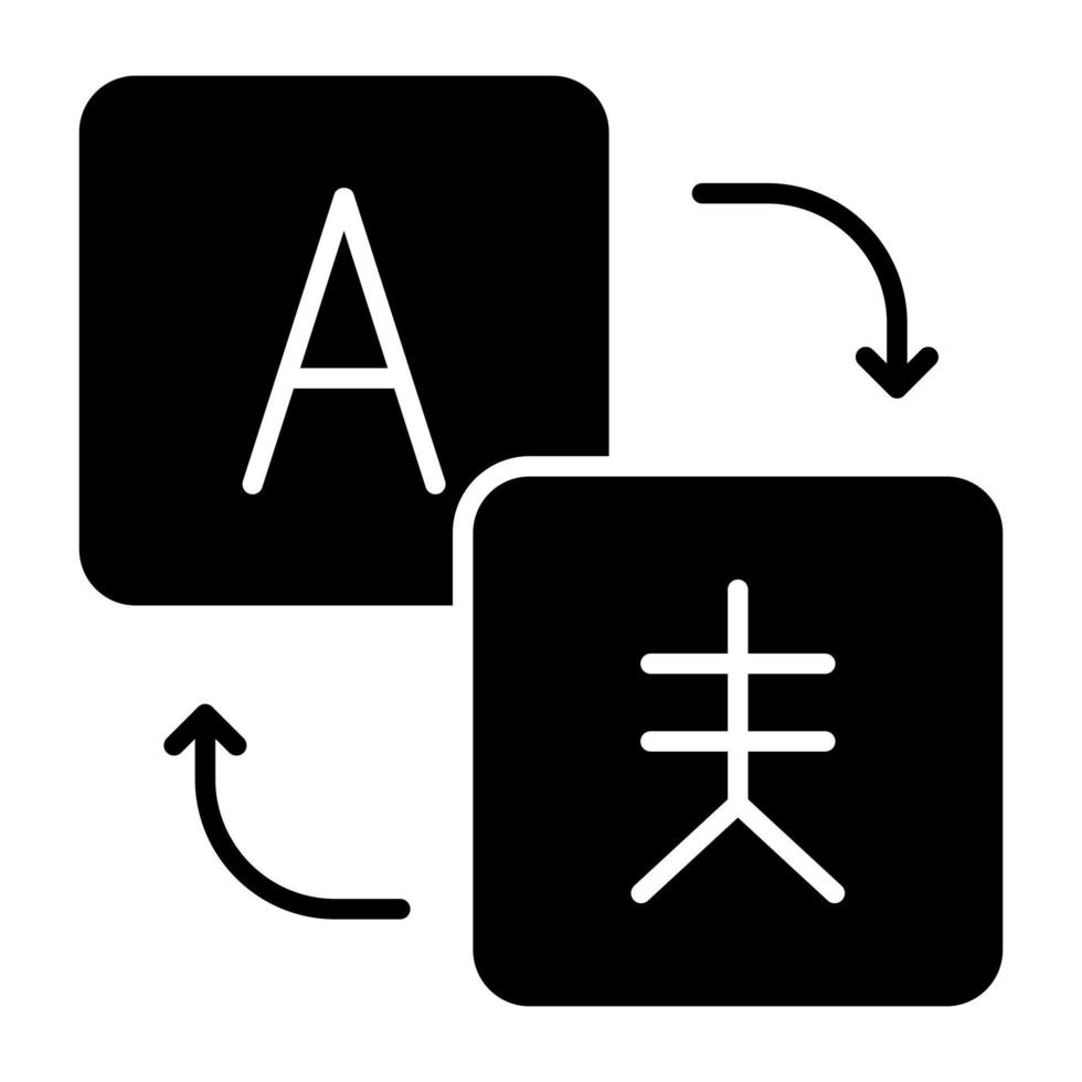 Vektordesign des Symbols für den Sprachübersetzer vektor