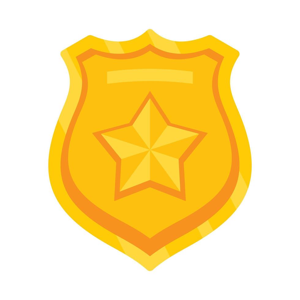 polis emblem ikon, platt stil vektor