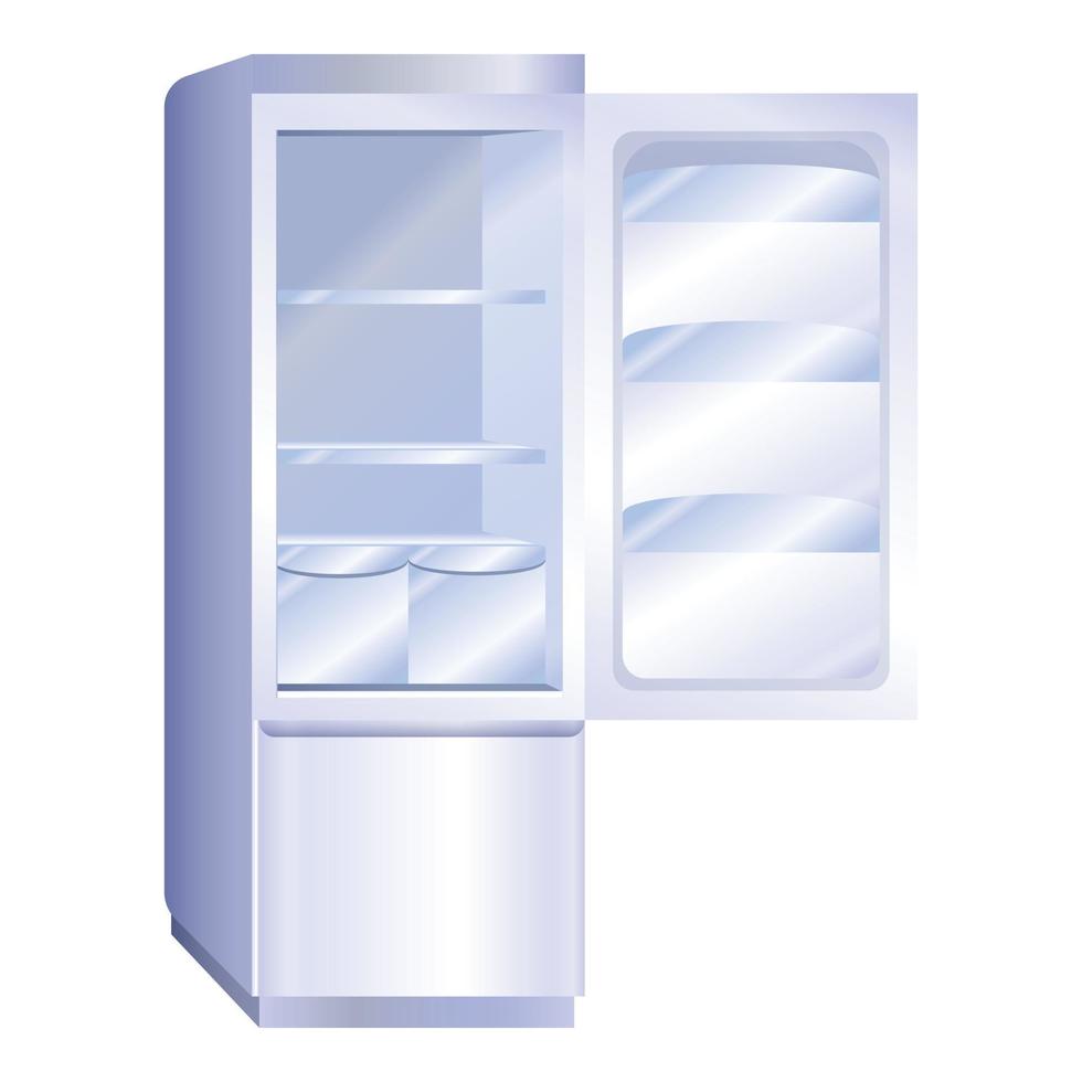 Öffnen Sie das moderne Kühlschranksymbol im Cartoon-Stil vektor