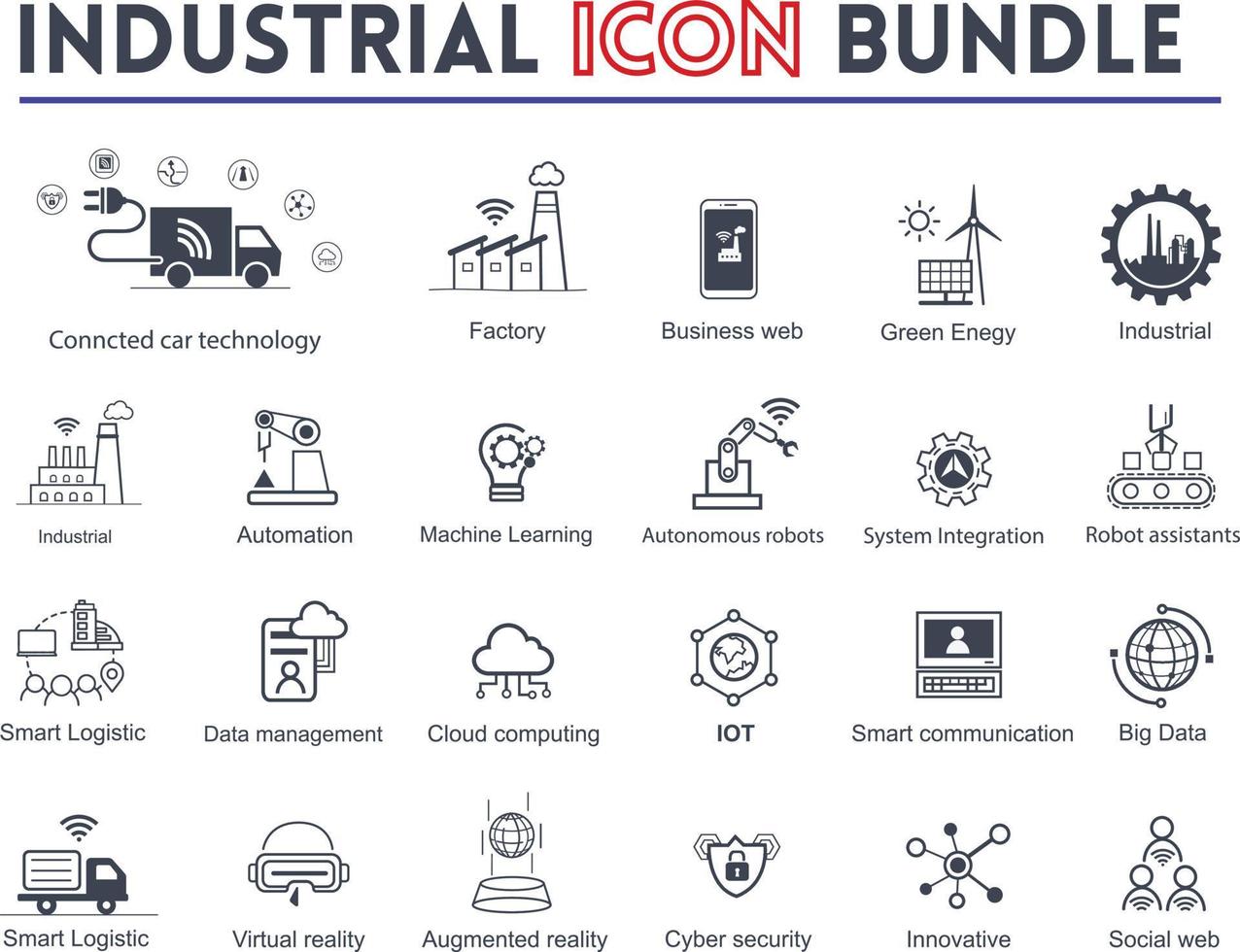 branchensymbol bündeln geschäftssymbole und symbole verschiedener branchen geschäftssektoren wie dienstleistungsindustrie, automobilindustrie, lebenswissenschaften, rohstoffindustrie, unterhaltungsindustrie und hightech vektor