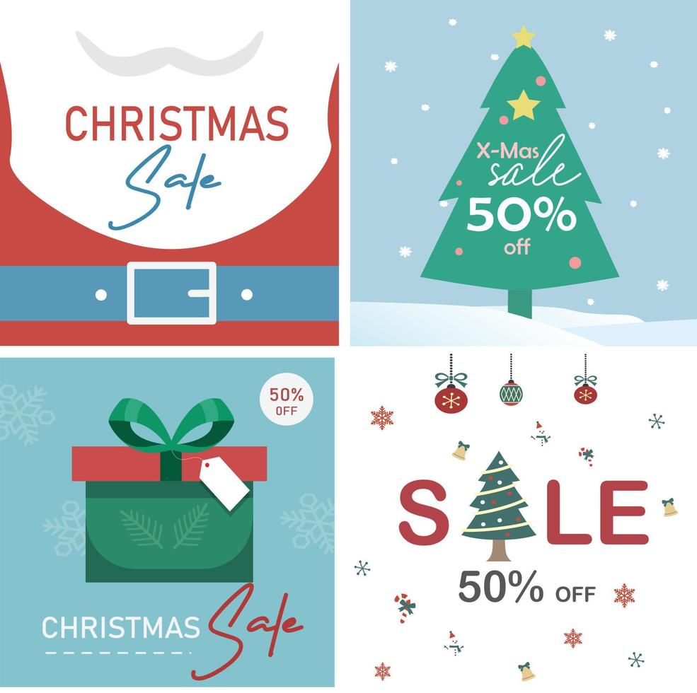 jul försäljning, jul annonser baner, jul bakgrund. vektor