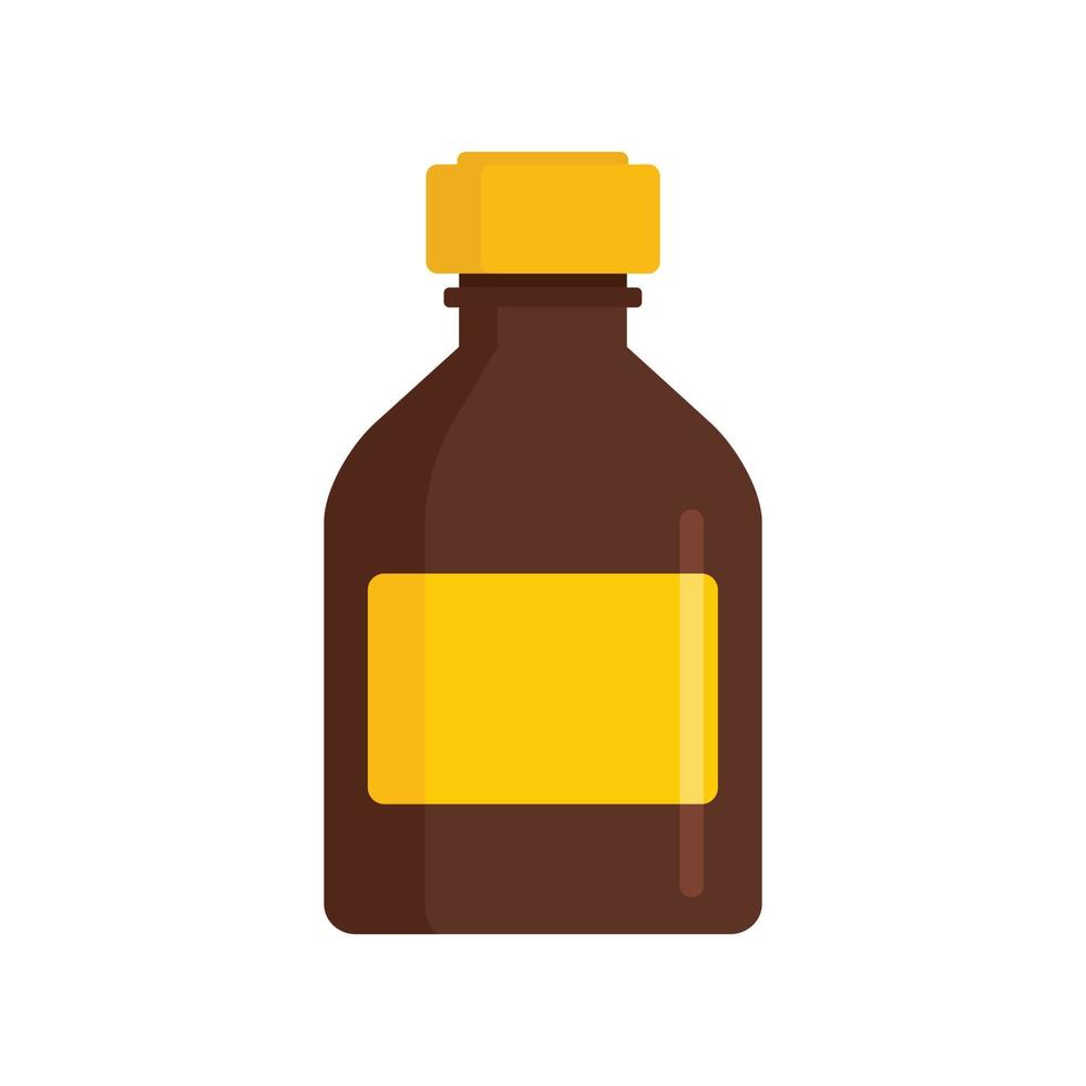 flytande medicinsk flaska ikon, platt stil vektor