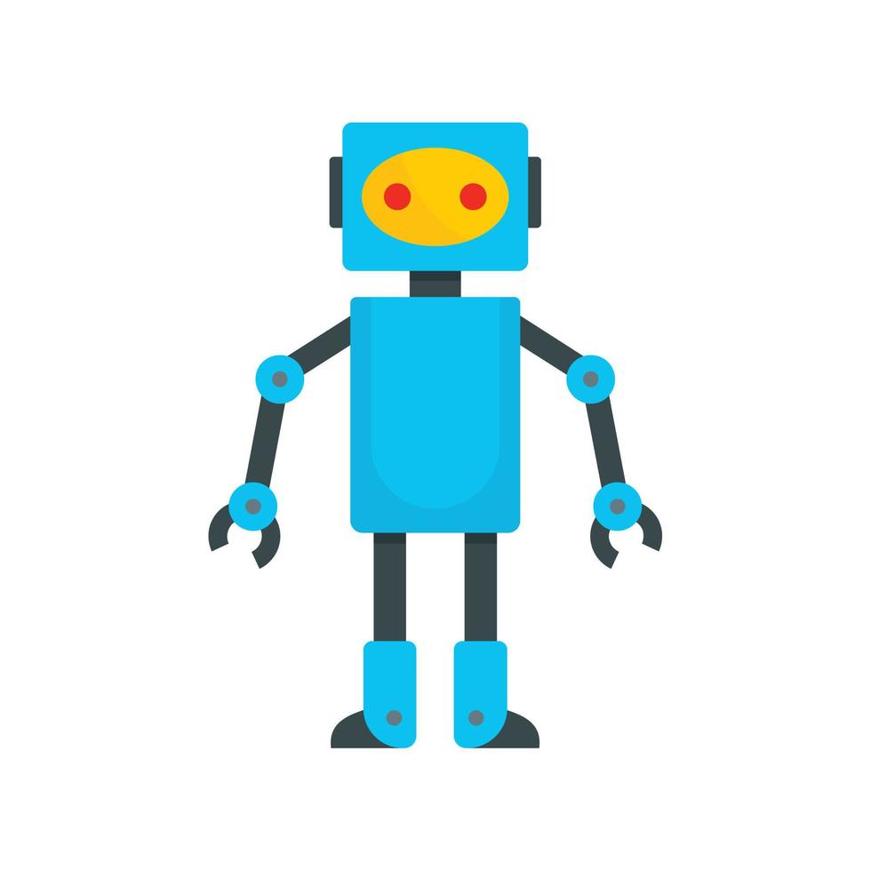 Roboter-Spielzeug-Symbol, flacher Stil vektor