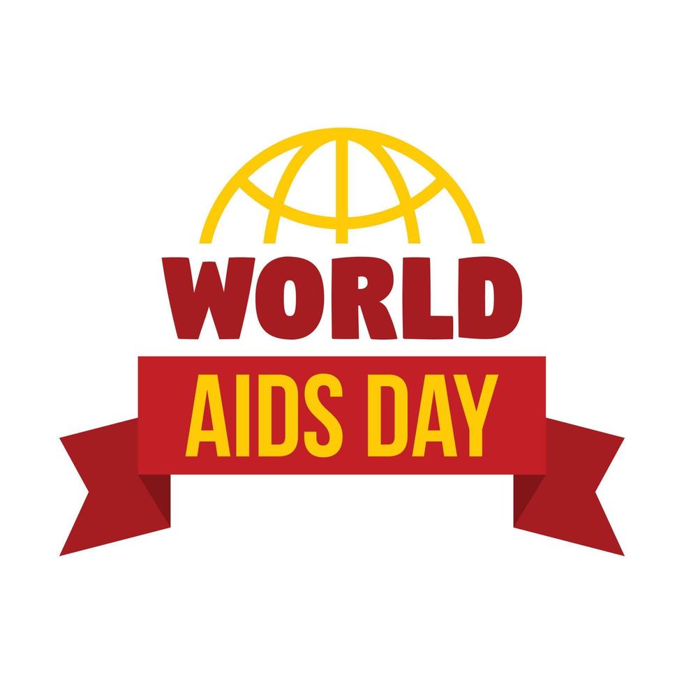 global aids day logo-set, flacher stil vektor