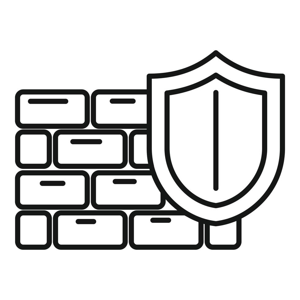 Schild-Firewall-Symbol, Umrissstil vektor