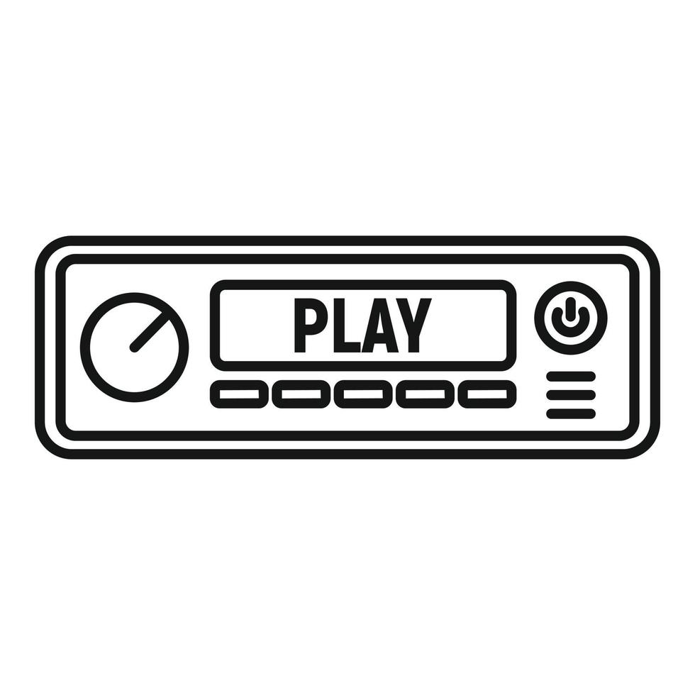 fm radio bil audio ikon, översikt stil vektor
