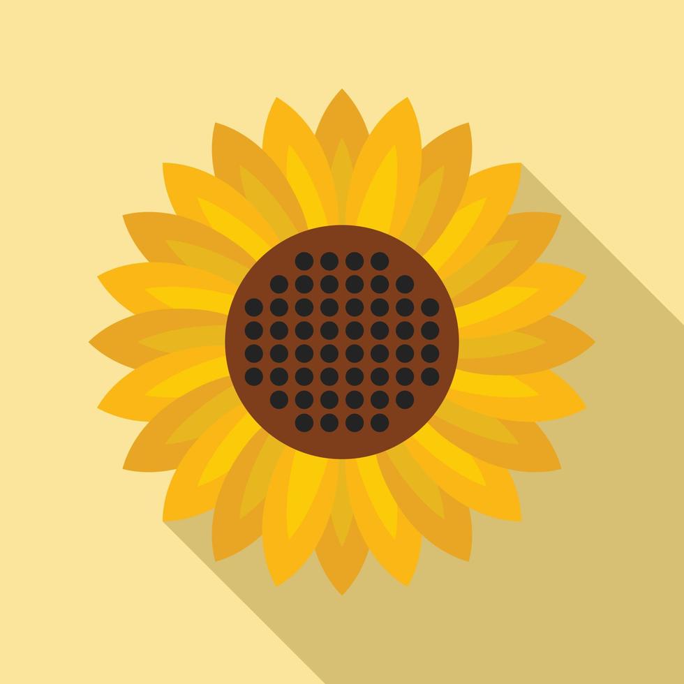 Helianthus-Blume-Symbol, flacher Stil vektor