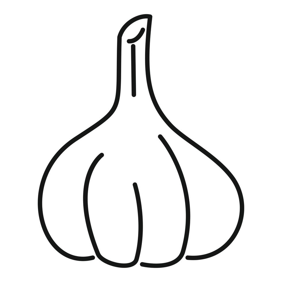 Natur-Knoblauch-Symbol, Umrissstil vektor