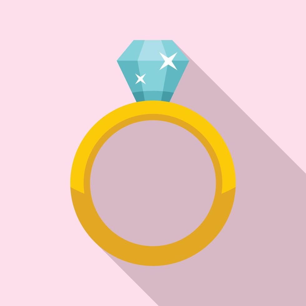 lyx diamant ringa ikon, platt stil vektor