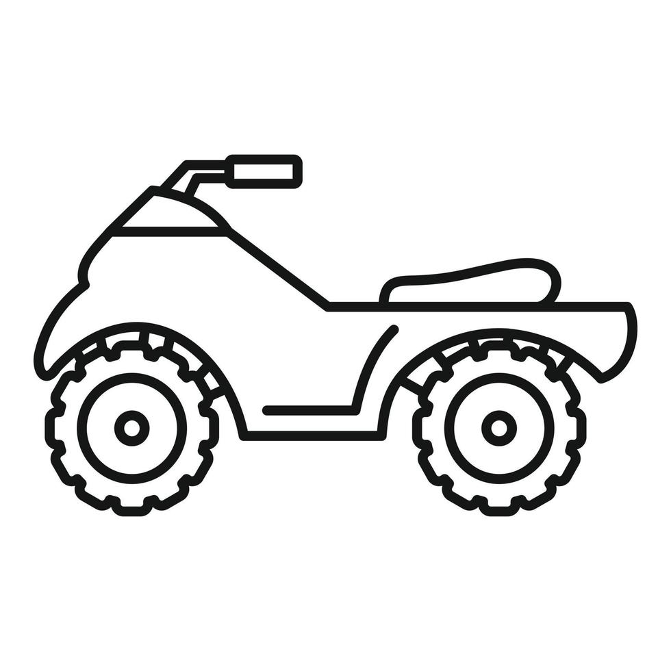 langes Quad-Bike-Symbol, Umrissstil vektor