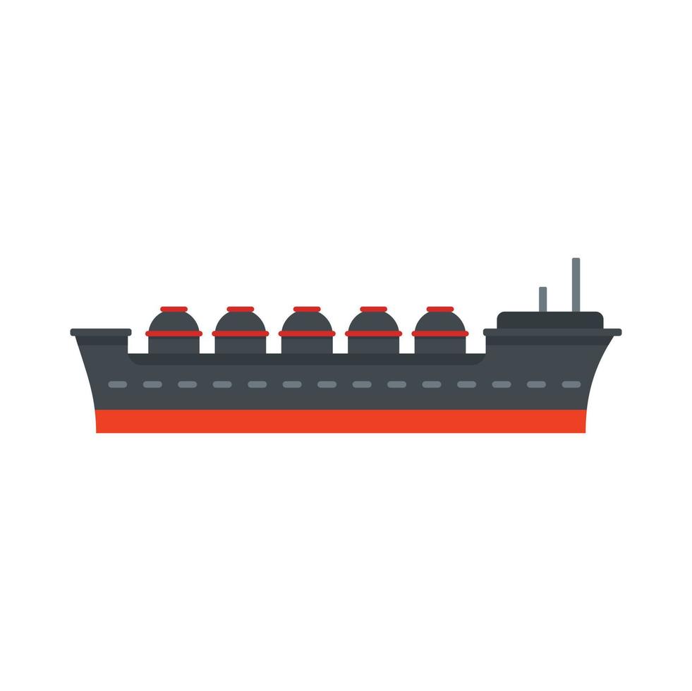 olja tankfartyg fartyg ikon, platt stil vektor