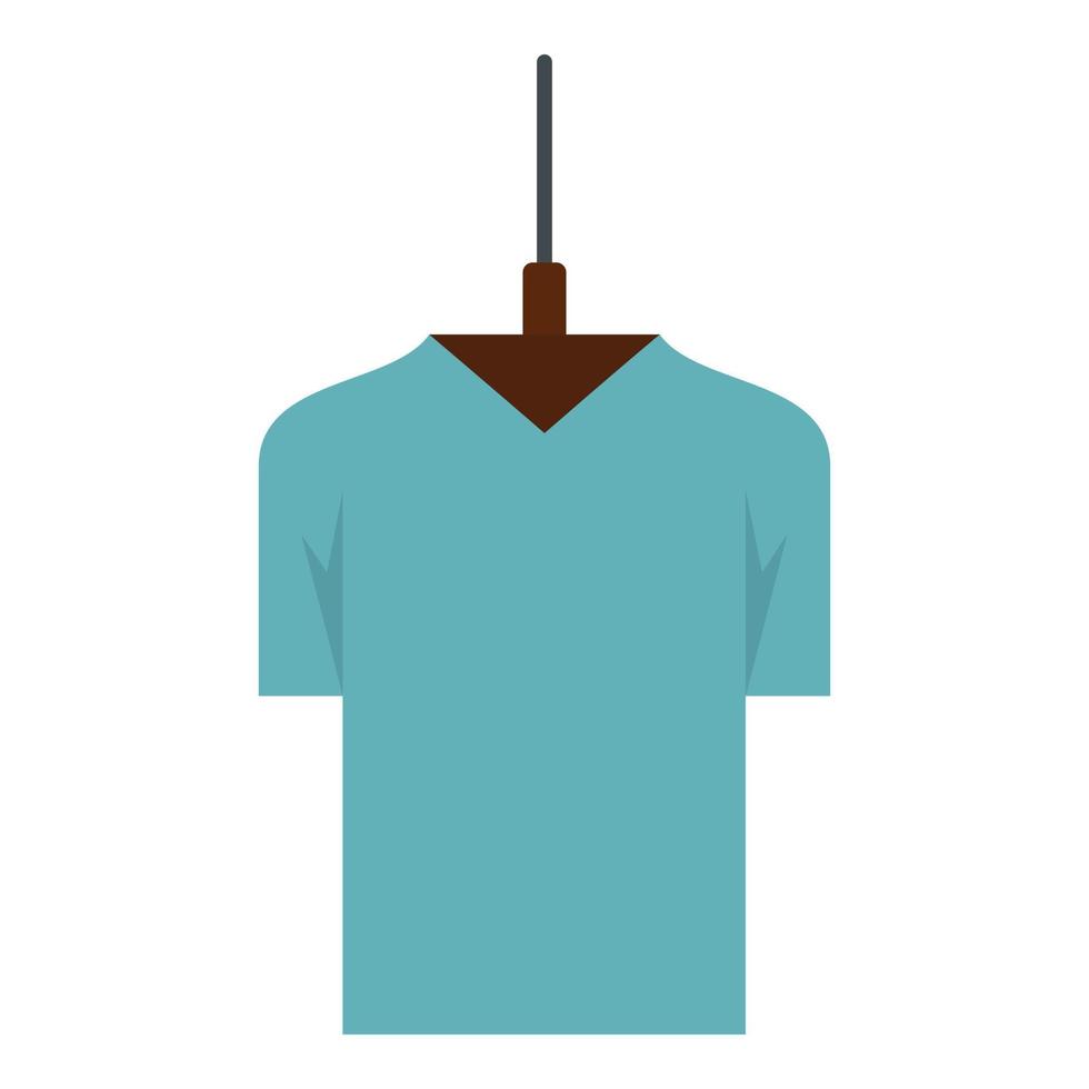 blå marin tshirt ikon, platt stil vektor