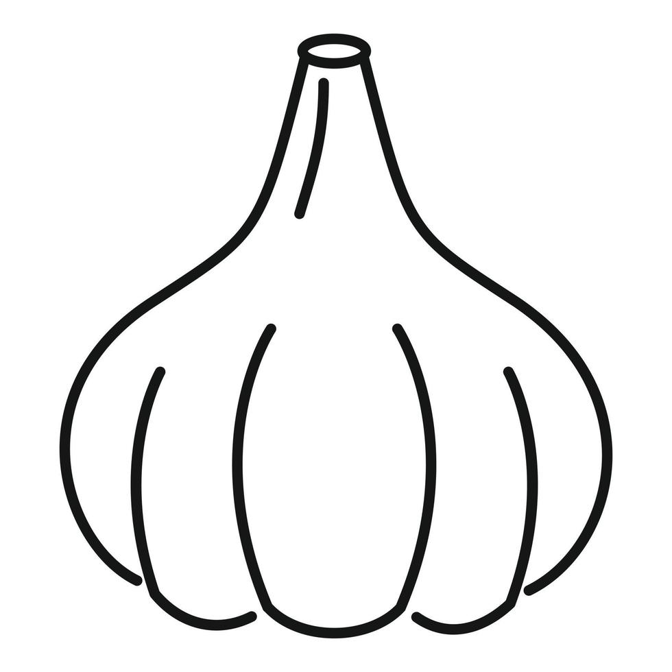 Symbol für rohen Knoblauch, Umrissstil vektor