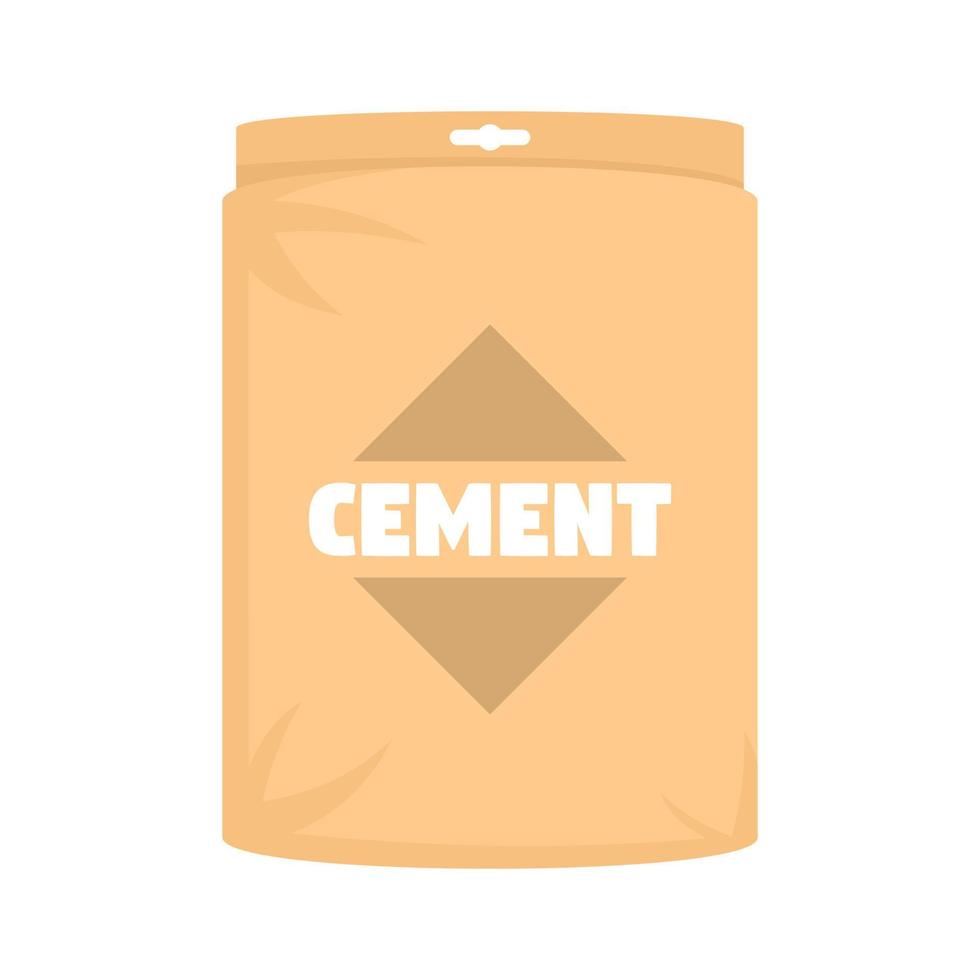 cement väska ikon, platt stil vektor