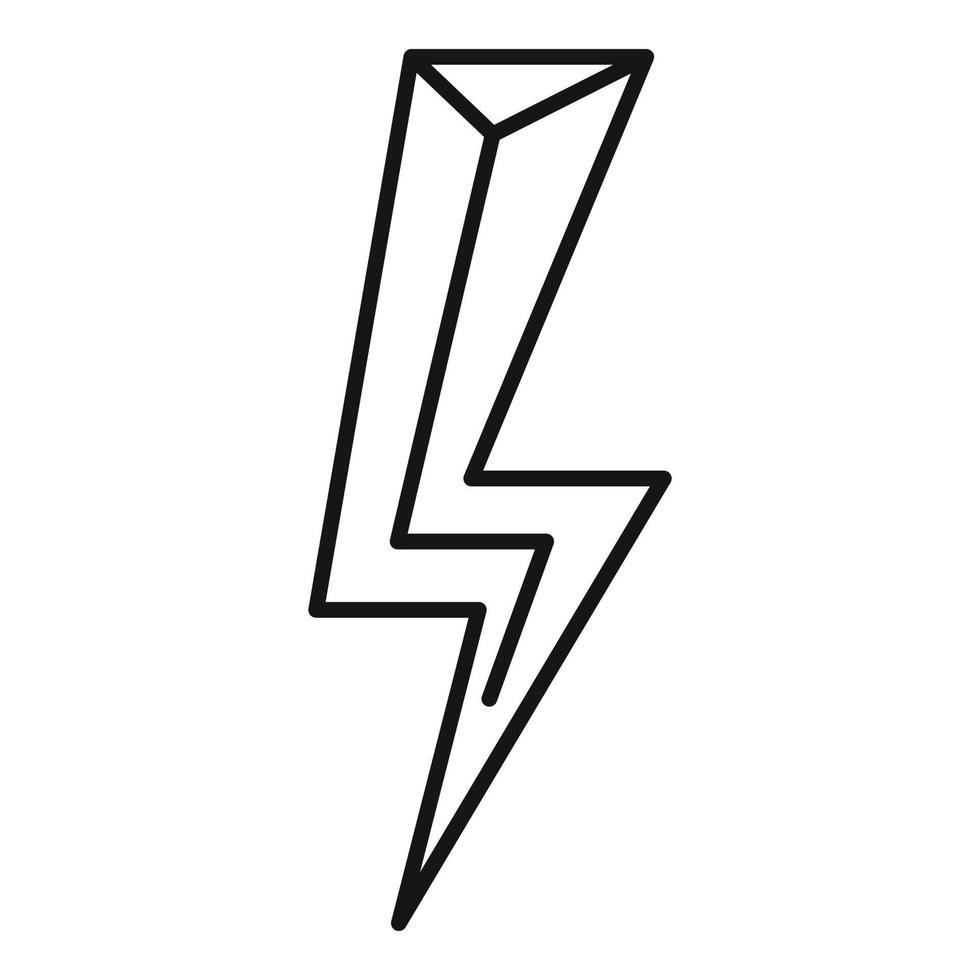 energi blixt- bult ikon, översikt stil vektor