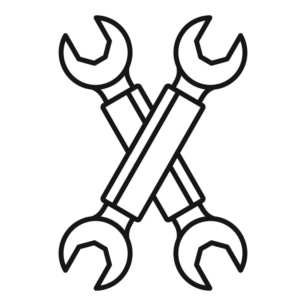 Symbol für gekreuzte Schlüssel, Umrissstil vektor
