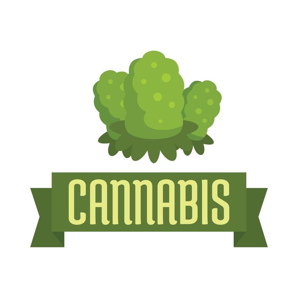 cannabis utsäde logotyp, platt stil vektor