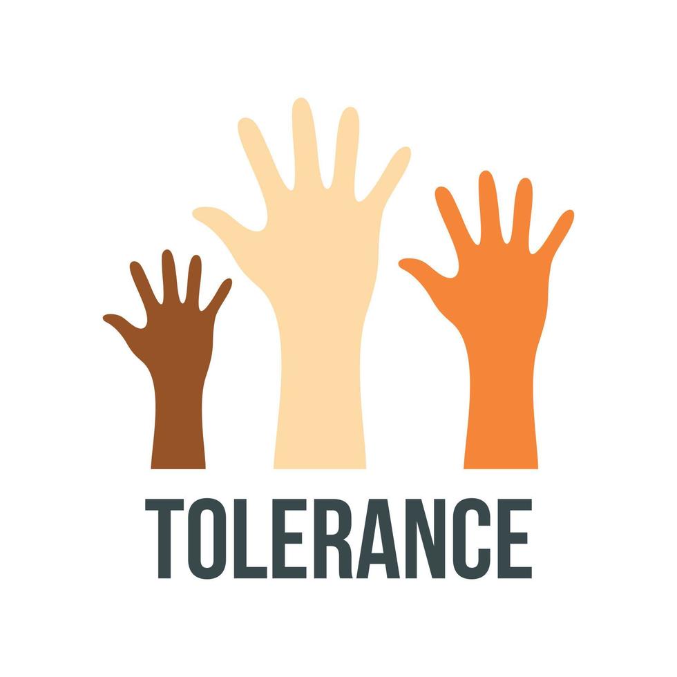 Rassismus-Toleranz-Logo, flacher Stil vektor