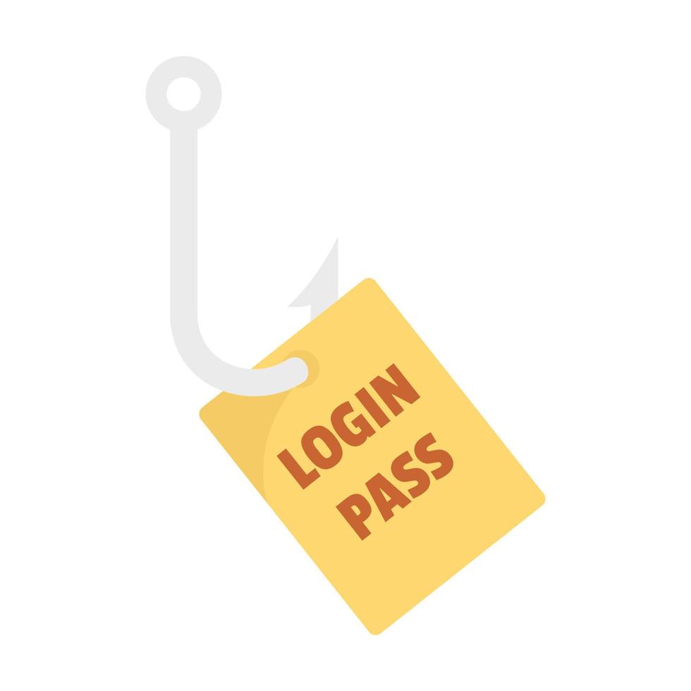 Login-Pass-Angelsymbol, flacher Stil vektor