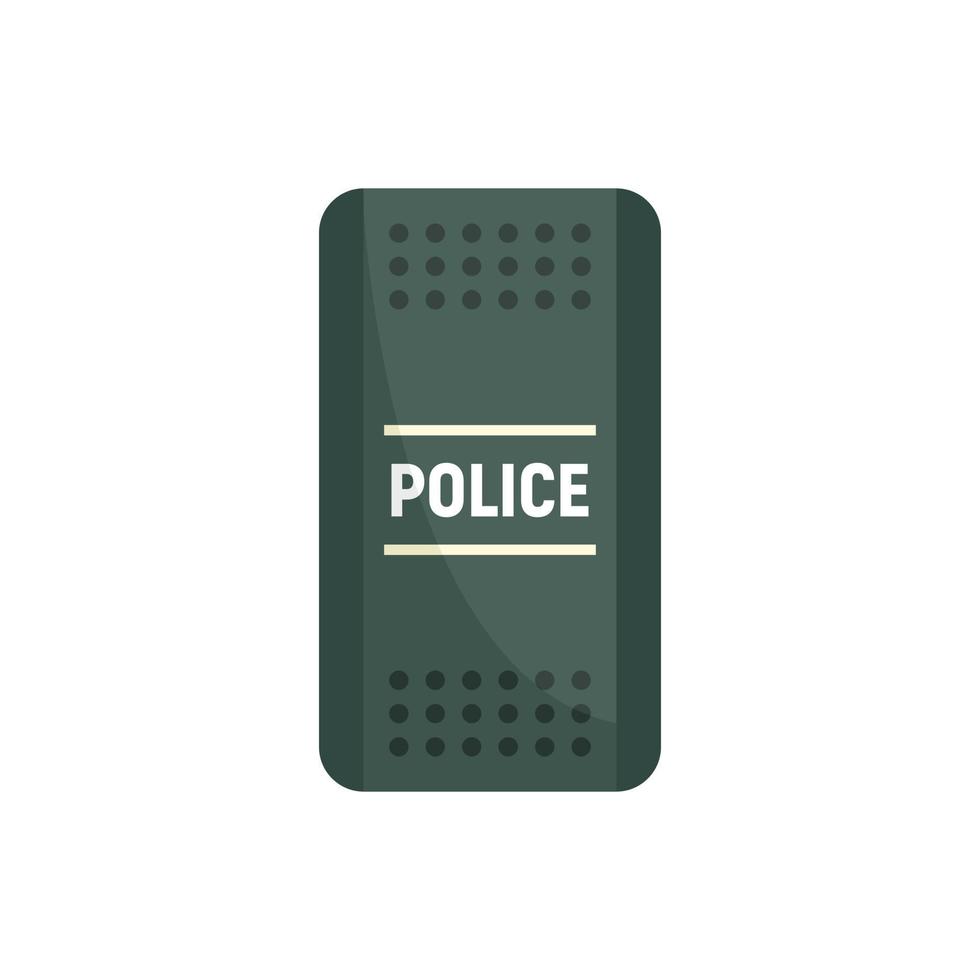 polis skydda ikon, platt stil vektor