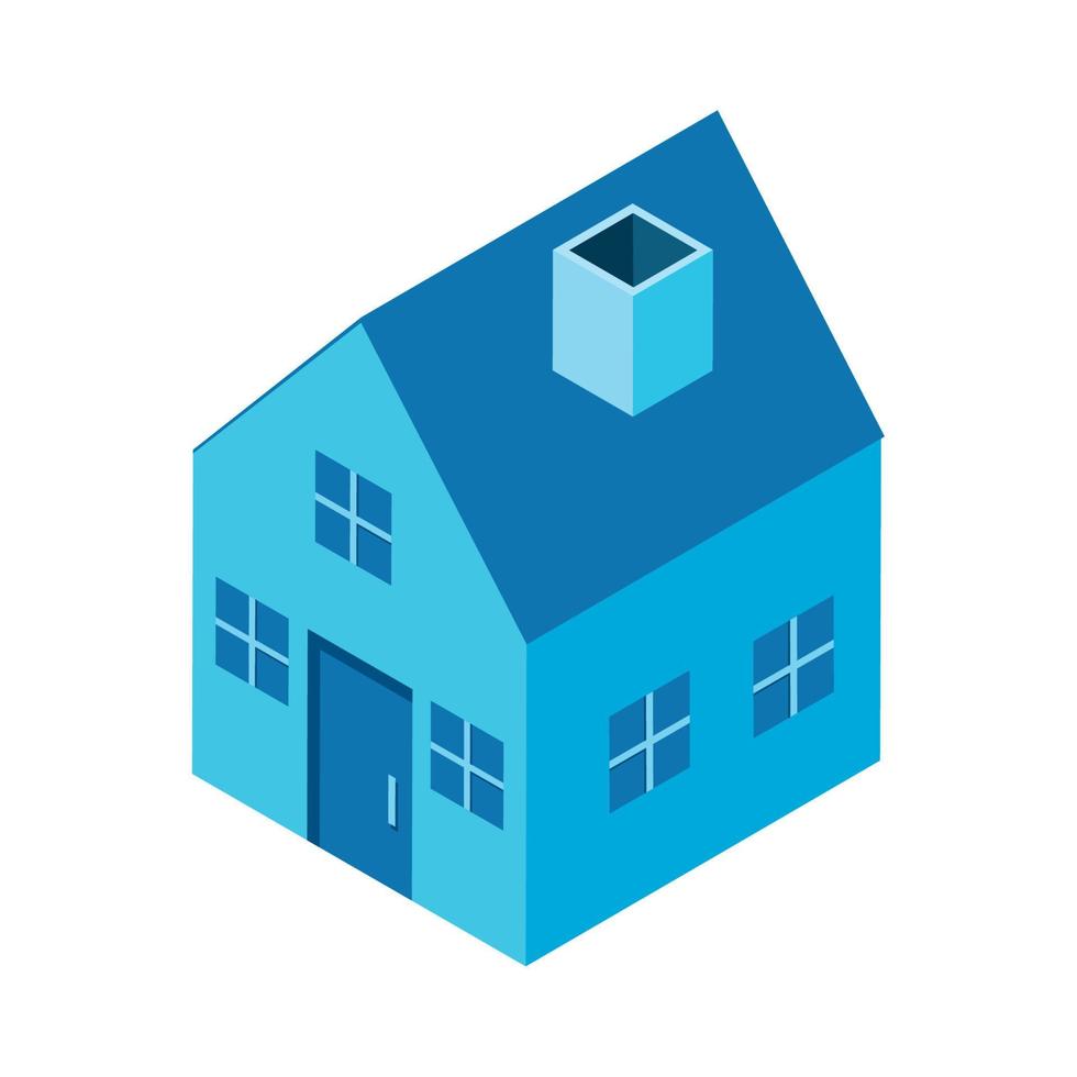 blå hus isometrisk vektor