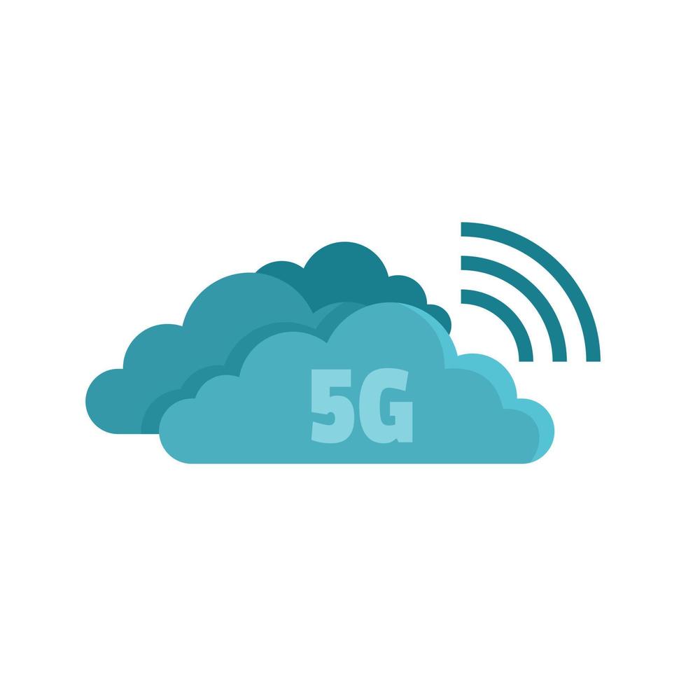 5g moln teknologi ikon, platt stil vektor