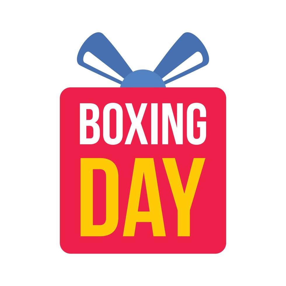 Rabatt Boxing Day Logo-Set, flacher Stil vektor