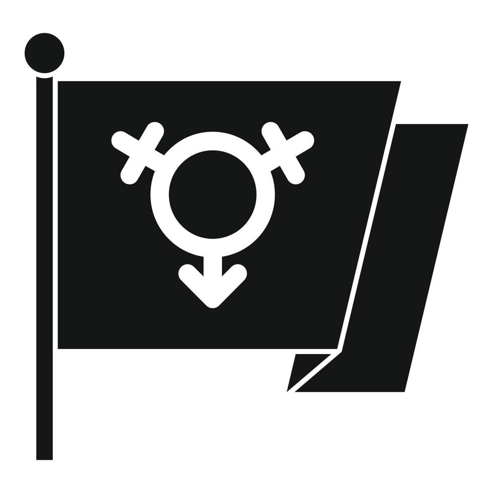 trans flagga ikon, enkel stil vektor