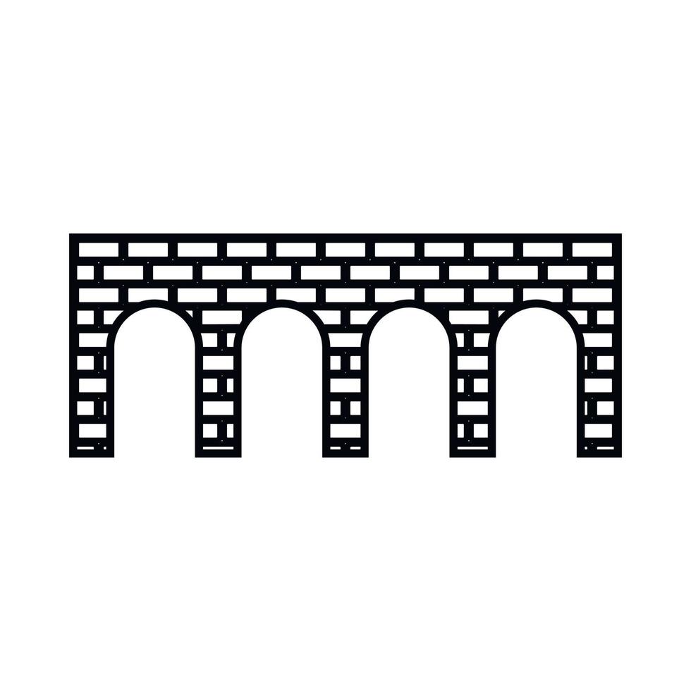 bro ikon, översikt stil vektor