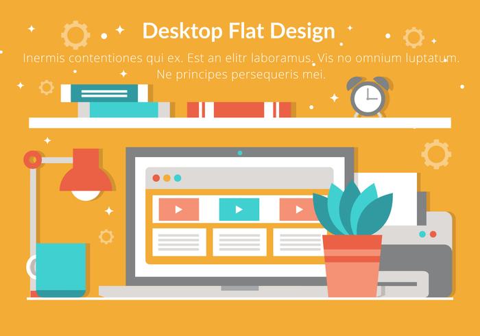 Free Vector Wohnung Design Desktop-Elemente