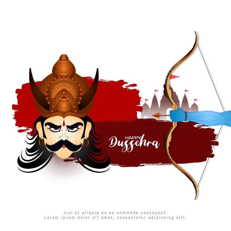 Happy Dussehra und Vijaya Dashami Festival Hintergrunddesign vektor