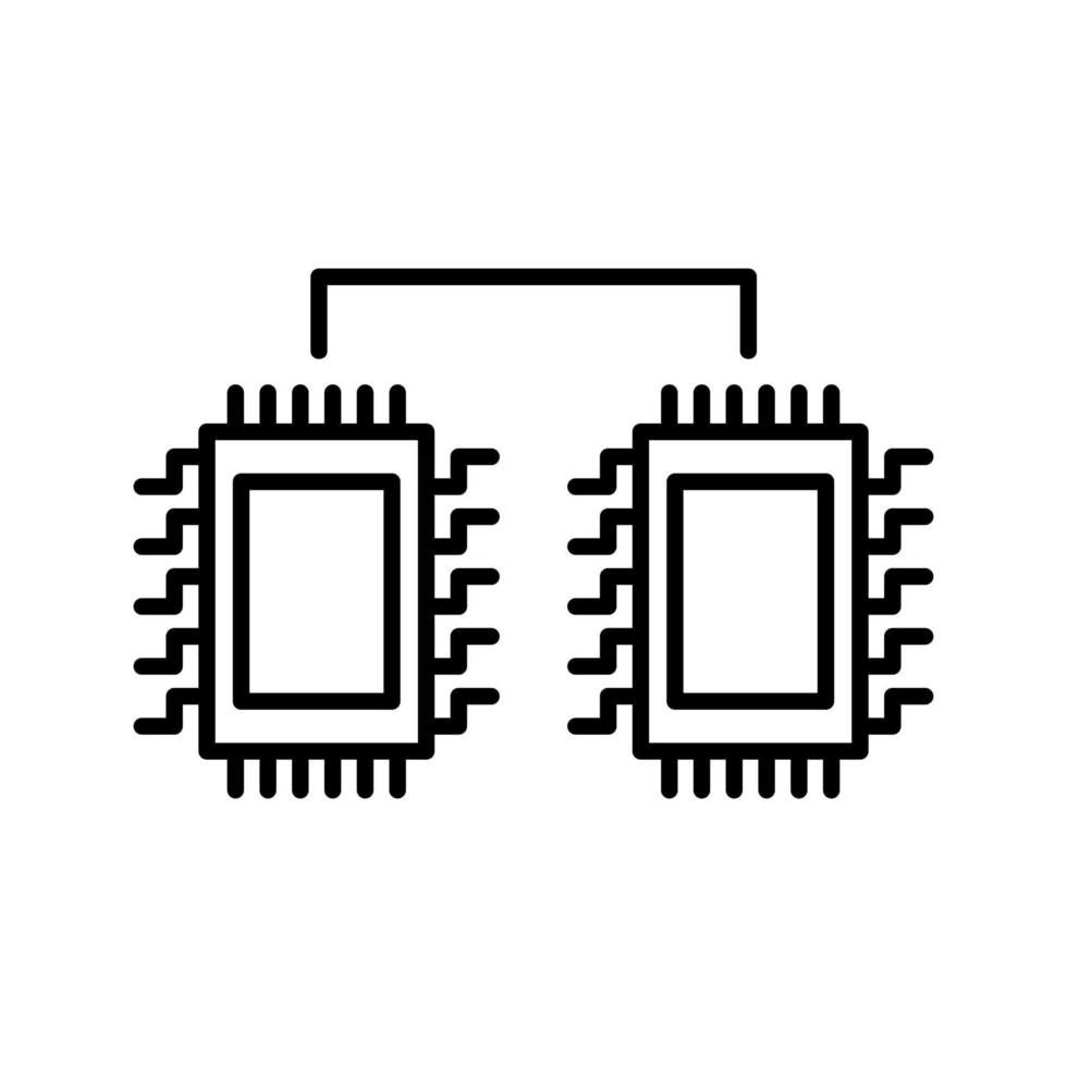processorer ansluten vektor ikon