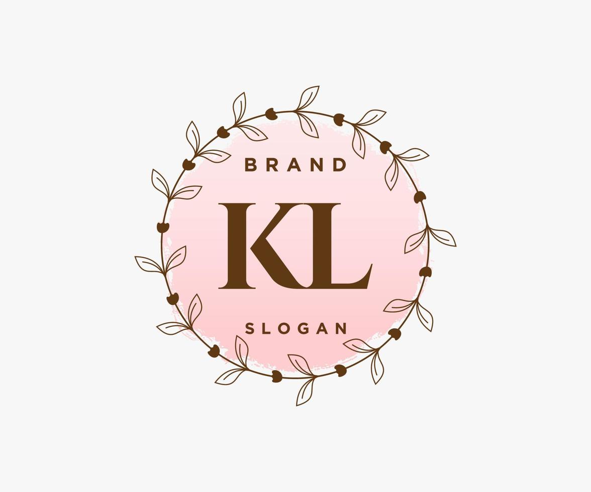 första kl feminin logotyp. användbar för natur, salong, spa, kosmetisk och skönhet logotyper. platt vektor logotyp design mall element.