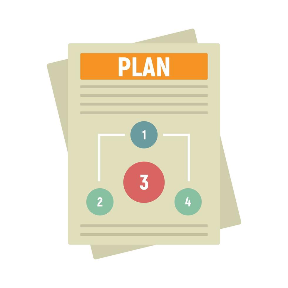 Managementplan-Symbol, flacher Stil vektor