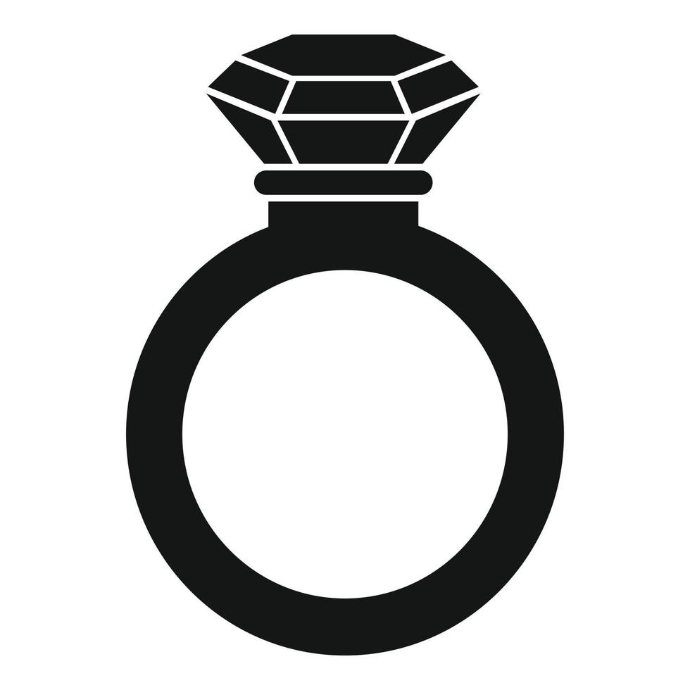 kristall ringa ikon, enkel stil vektor