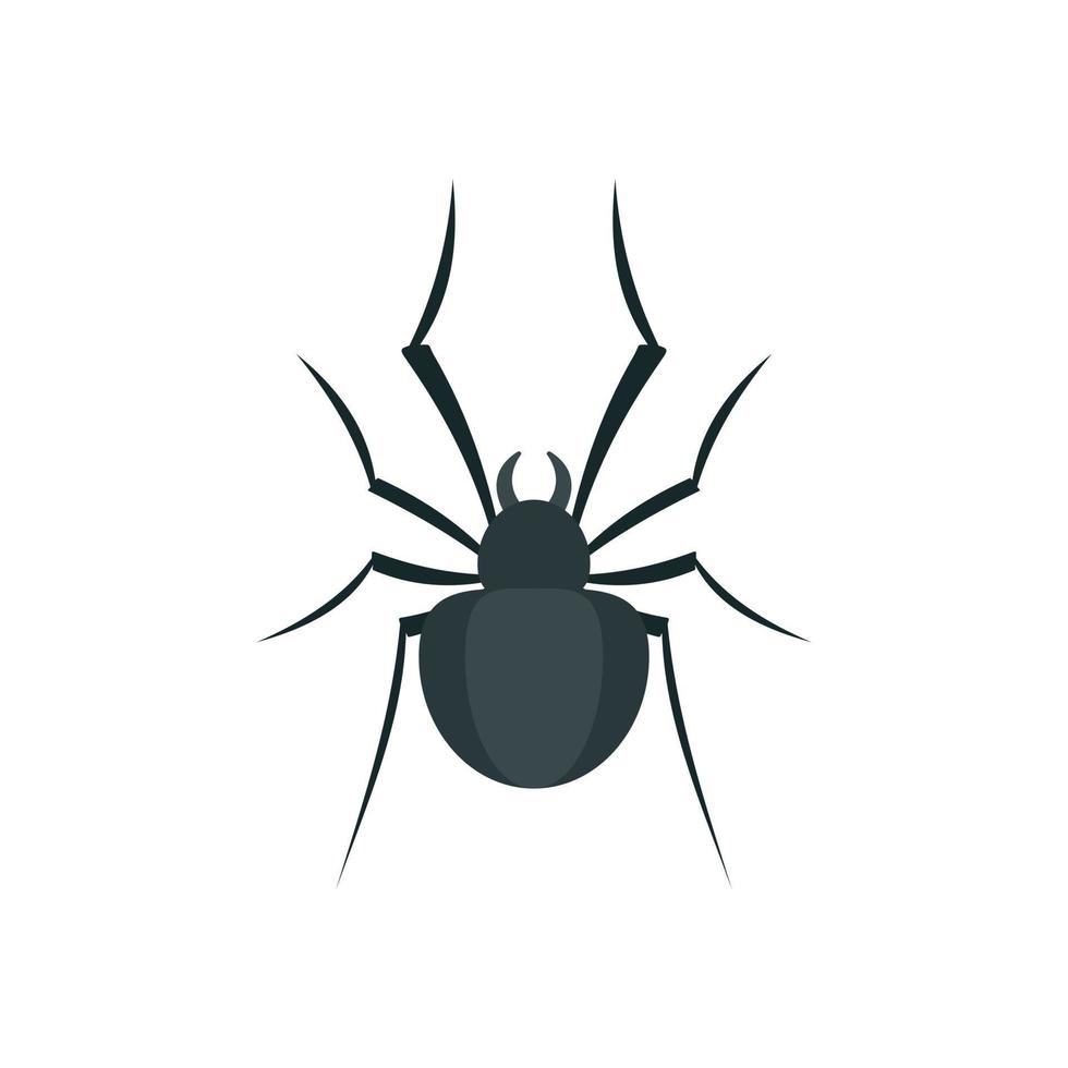 schwarze Hausspinnen-Ikone, flacher Stil vektor