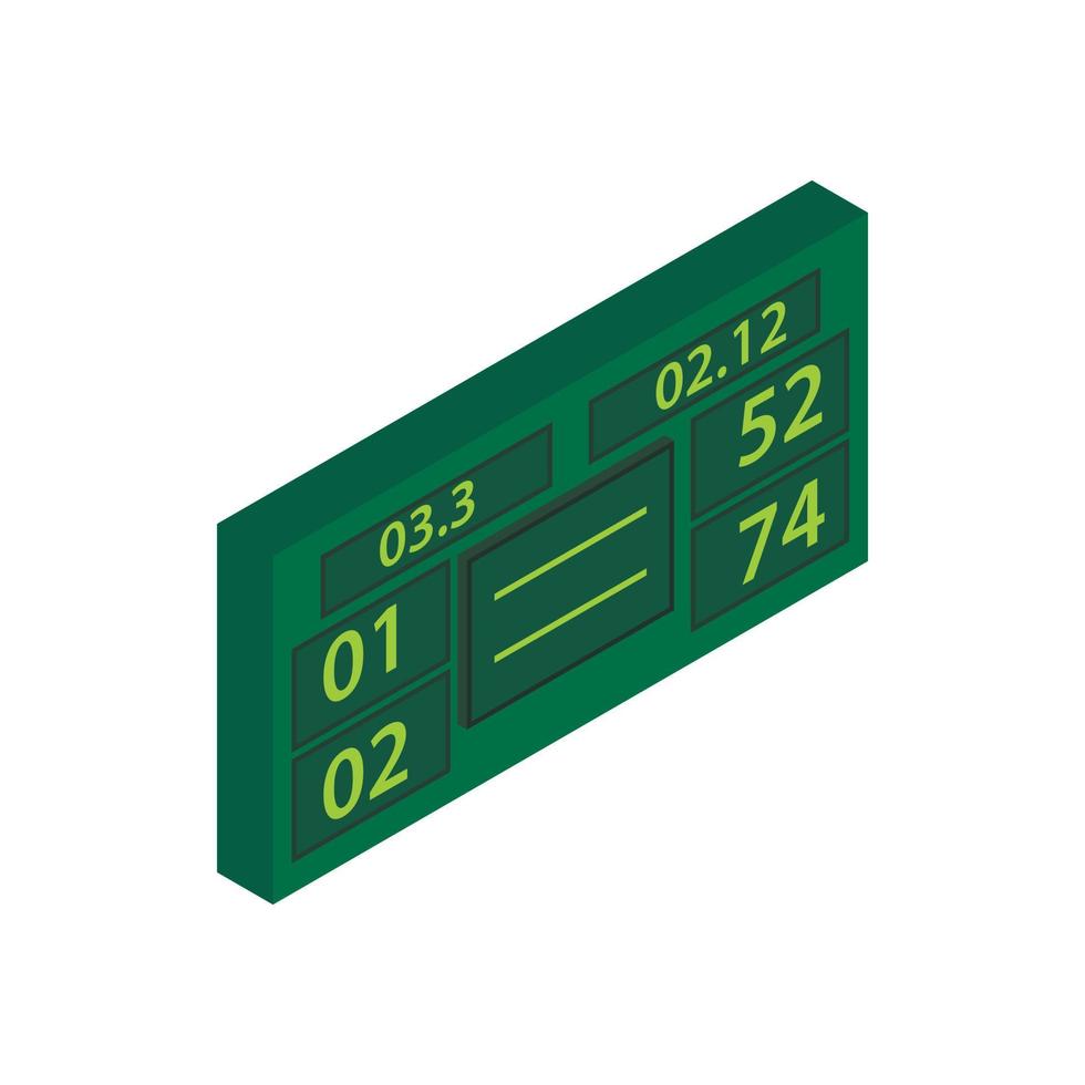 Tennis-Scoreboard-Symbol, isometrischer 3D-Stil vektor