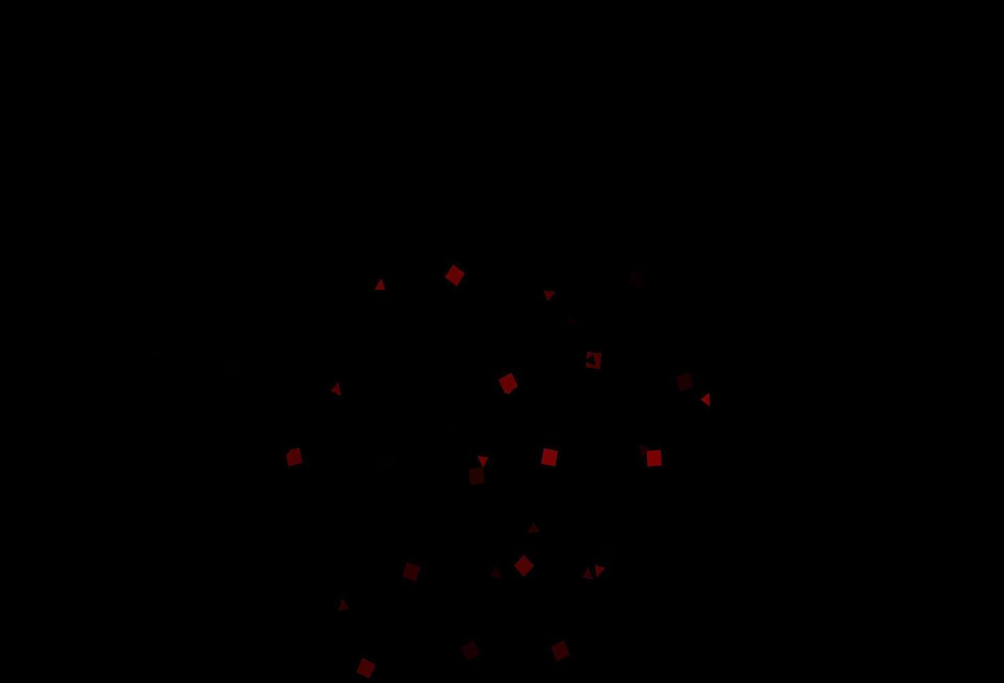 mörkröd vektorbakgrund med trianglar, cirklar, kuber. vektor