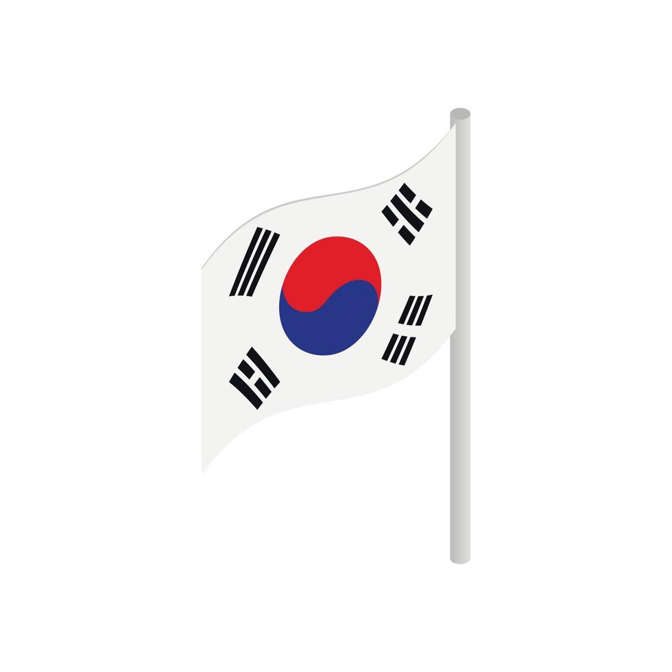 söder korea flagga ikon, isometrisk 3d stil vektor