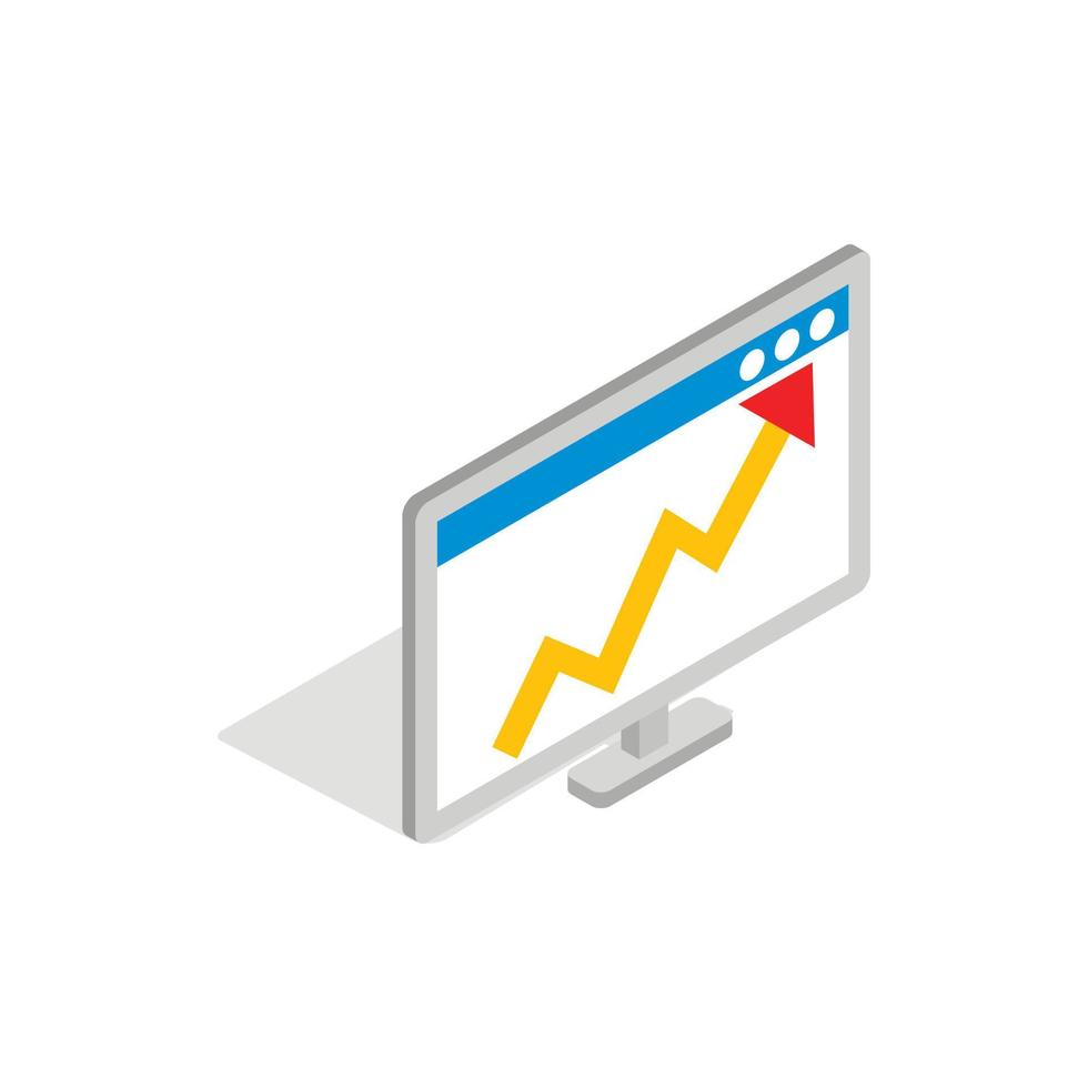 Grafik auf dem Symbol des Computermonitors vektor