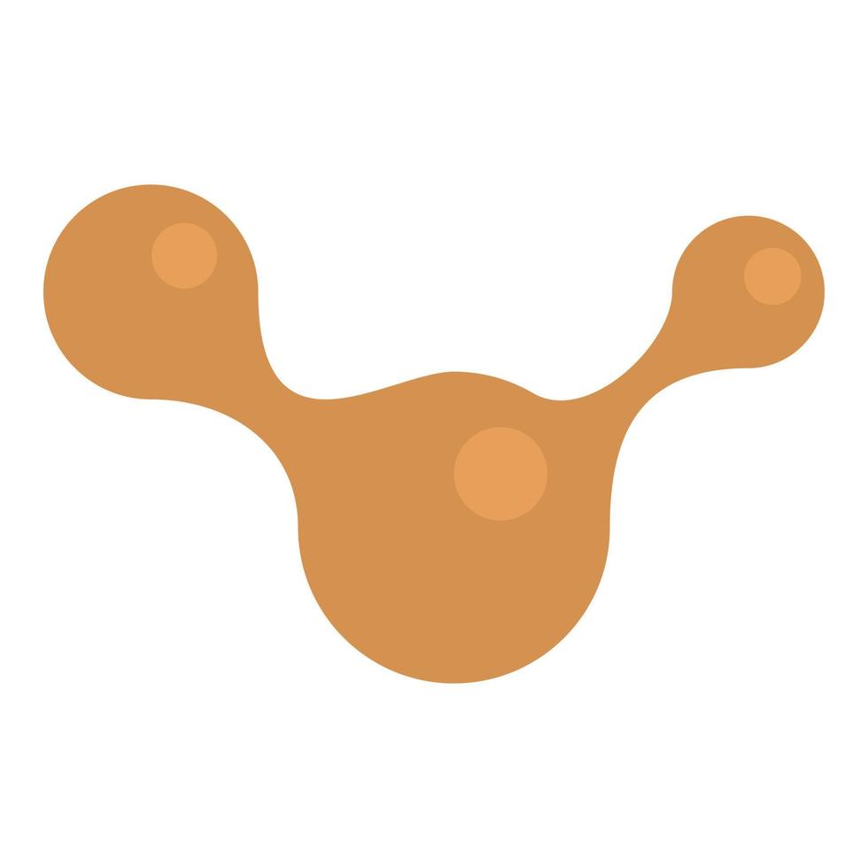 brun molekyl ikon, platt stil vektor