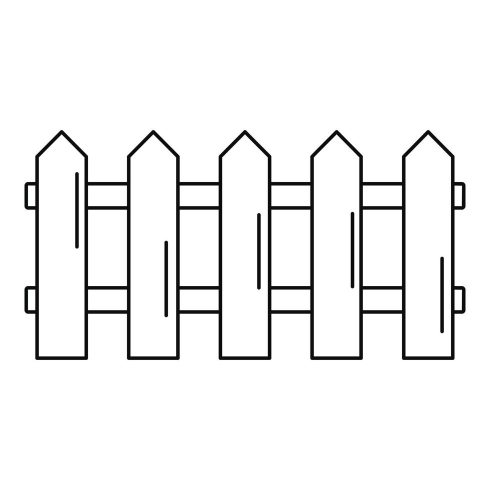 trä barriär ikon, översikt stil vektor