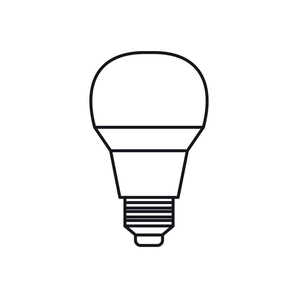 lysande led Glödlampa ikon, översikt stil vektor