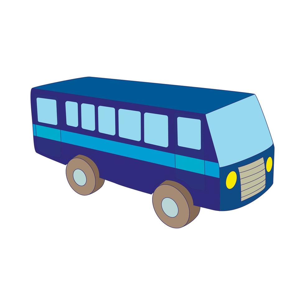 blaues Bus-Symbol im Cartoon-Stil vektor